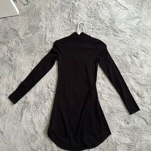 Black mid neck sweater dress